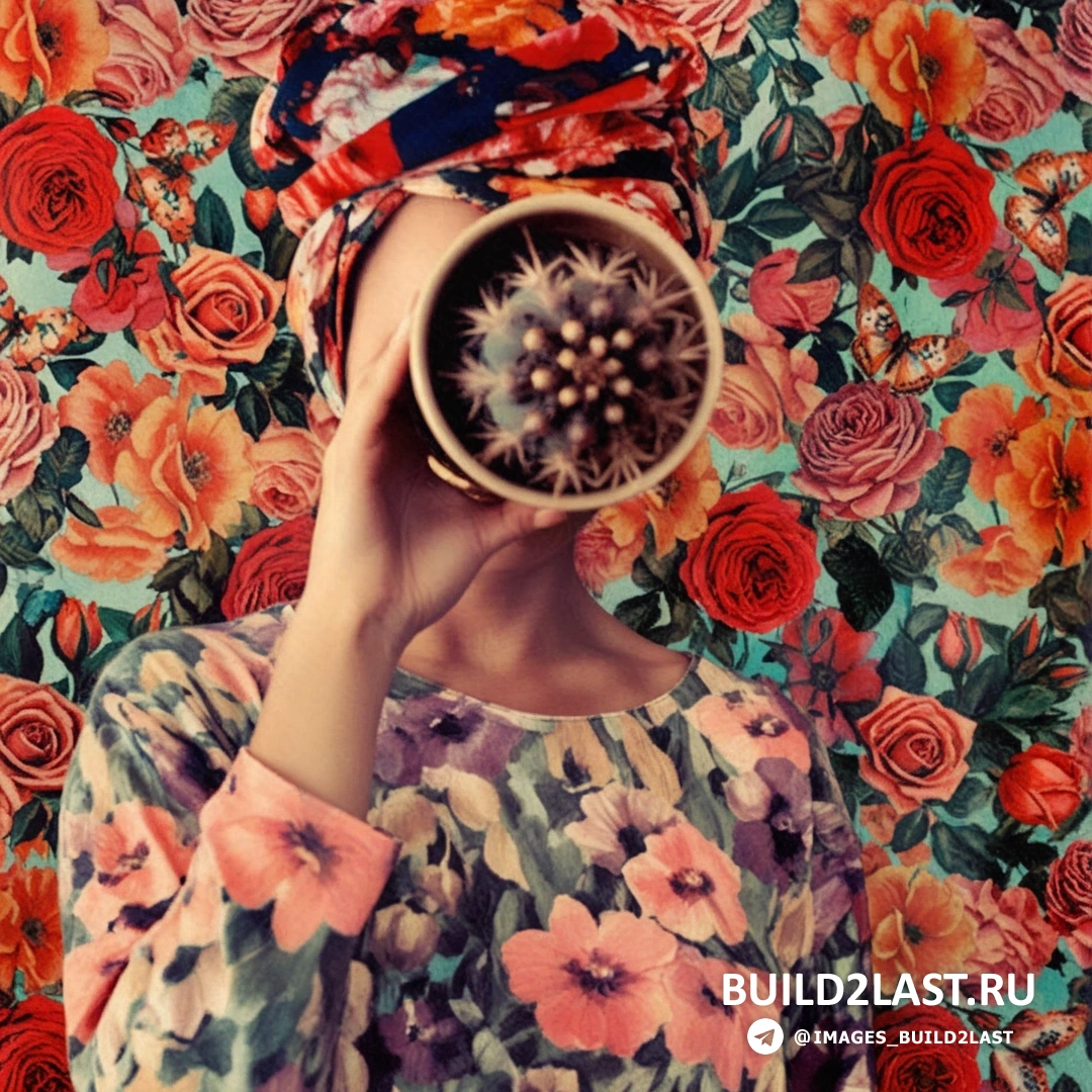 Автопортрет с яркими контрастными оттенками, где лицо растворяется в ярких красках